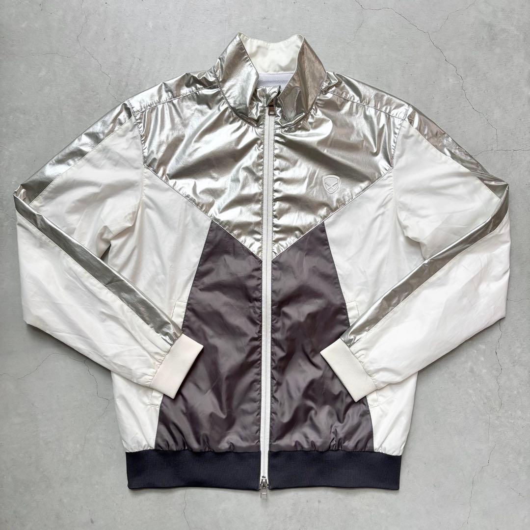 St ANDREWS ナイロン裏地メッシュ ダブルジップジャケット ロゴ M