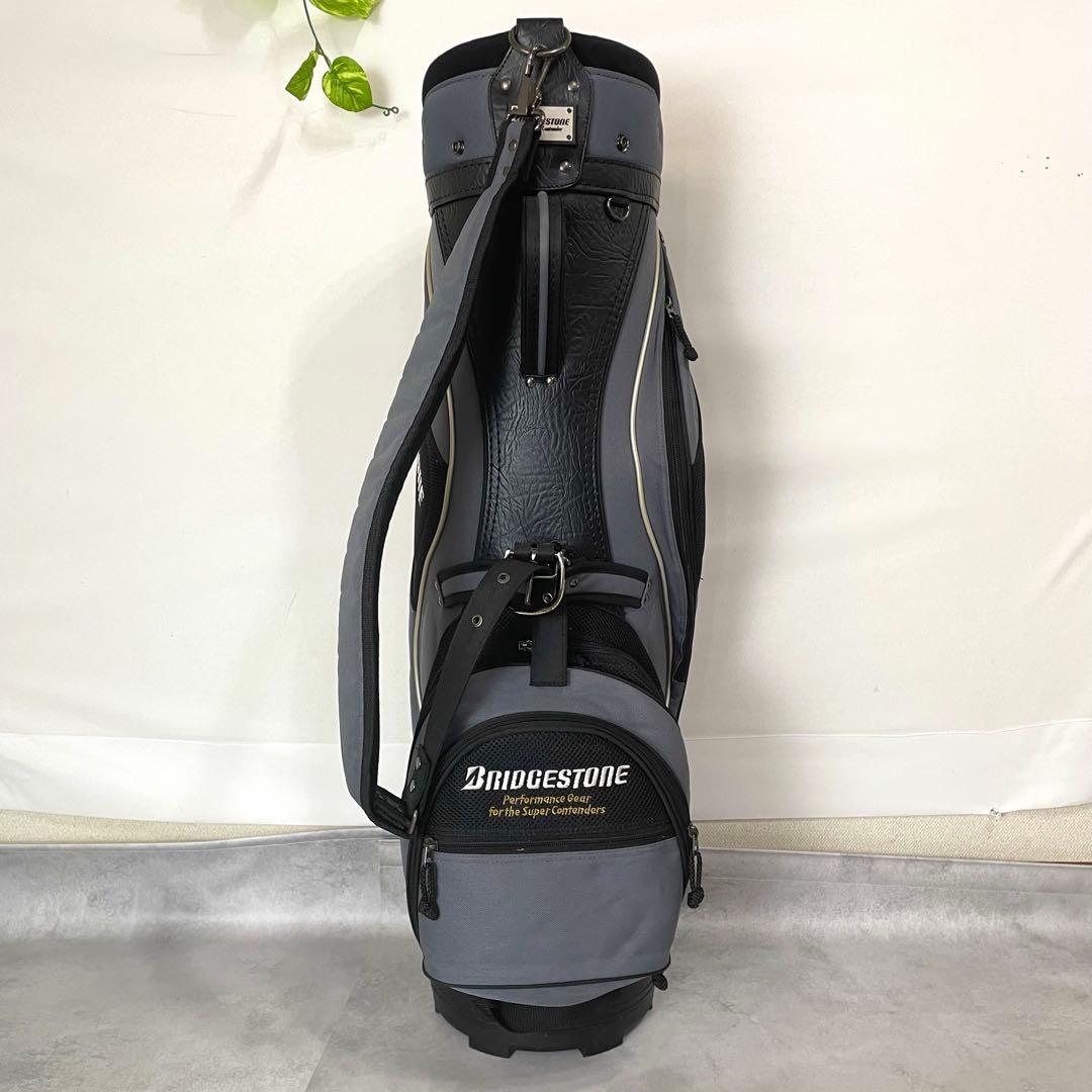 良品✨ブリヂストン キャディバッグ グレー フード×シャフトガード3本付き 軽量
