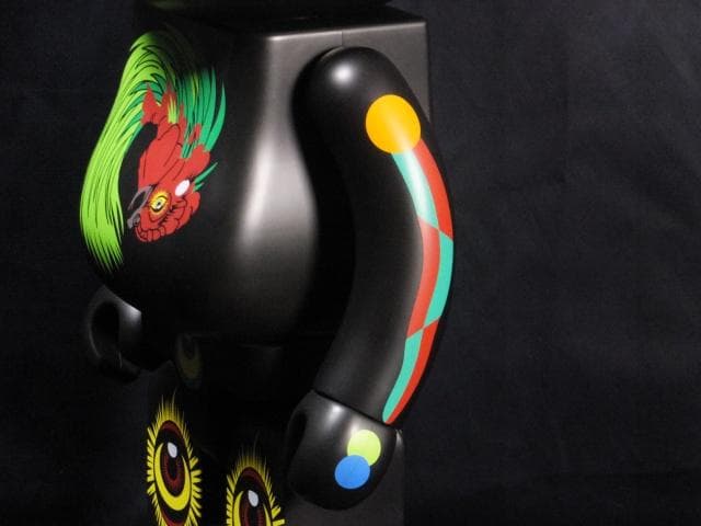 現代美術 田名網敬一　直筆サイン『BE@RBRICK 1000％黒』1205A