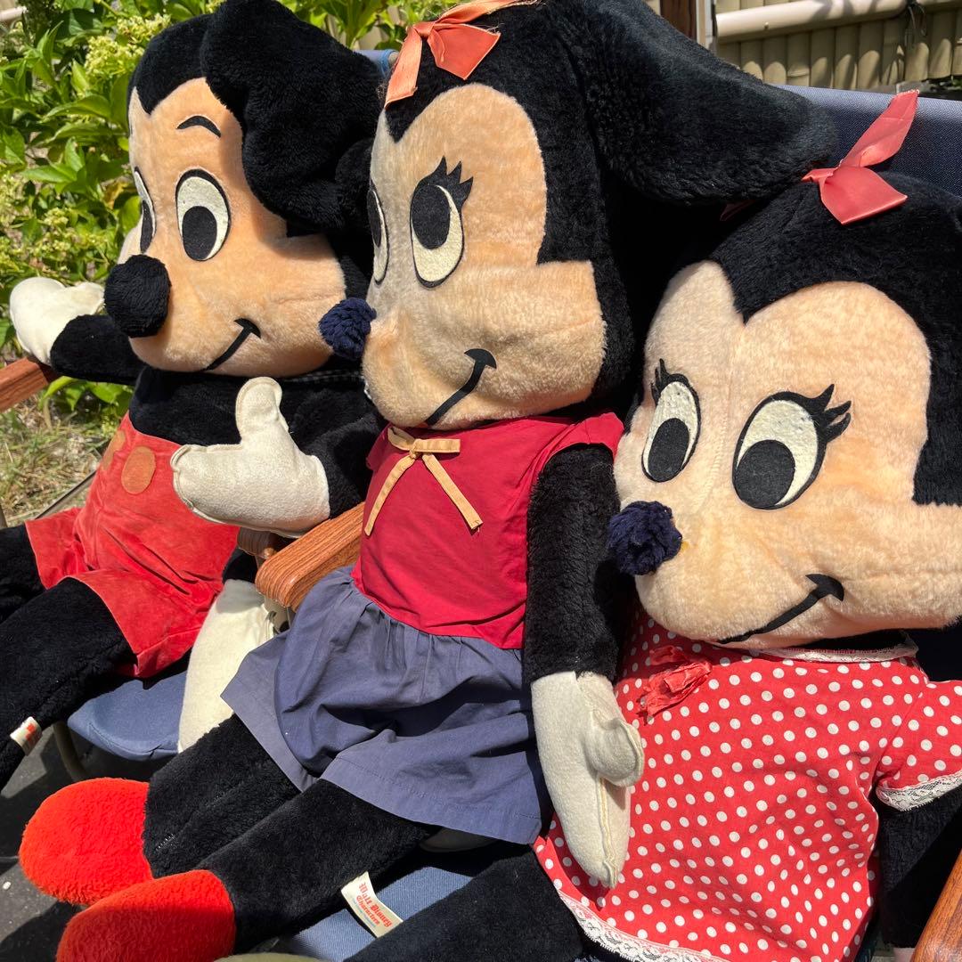 レトロ ミッキーマウス　ミニーマウス BIG ぬいぐるみ　3体セット USA
