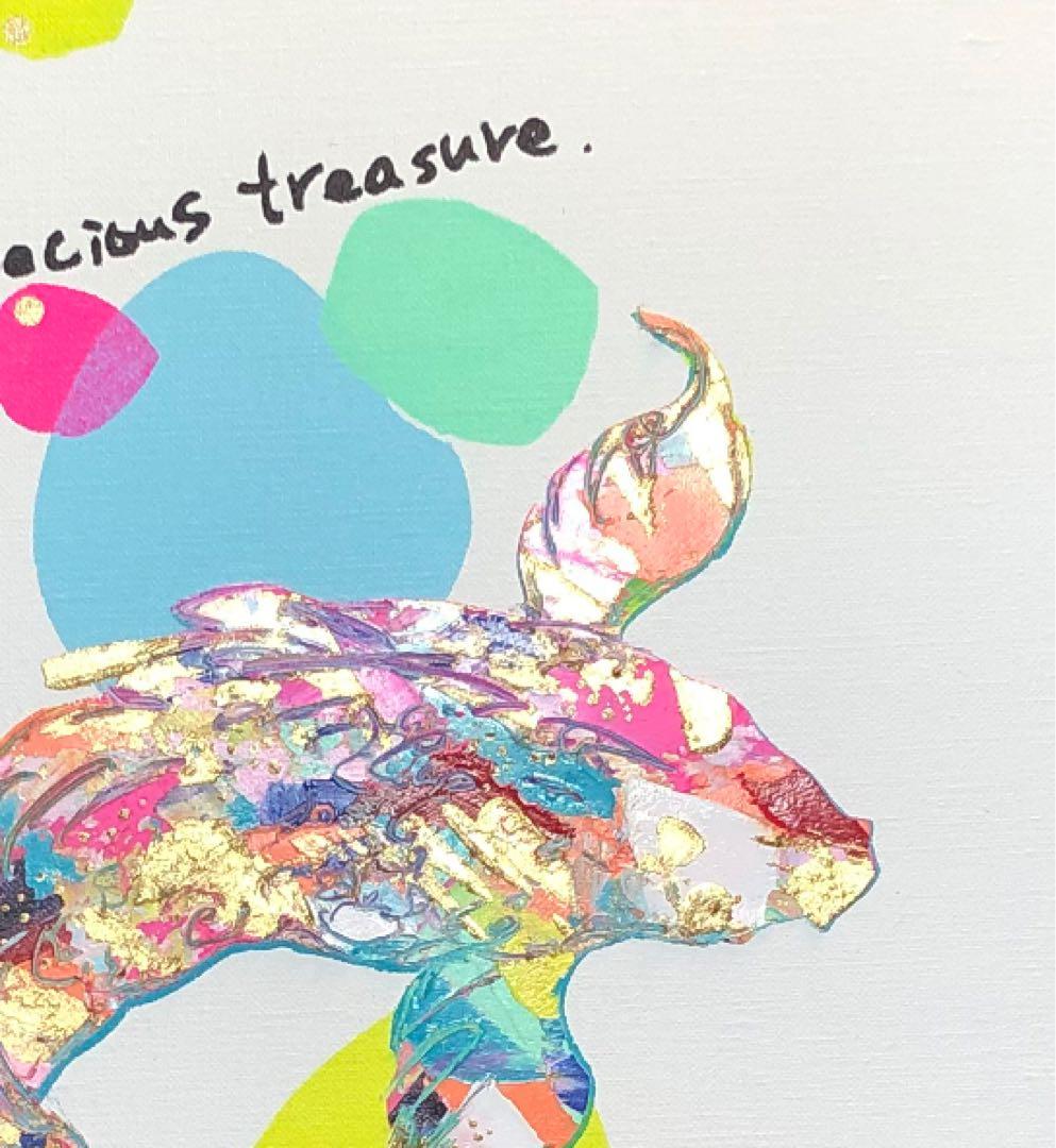 絵画　油絵 原画　一点物　鯉　ポップ　子供　アート　プレゼント　F6