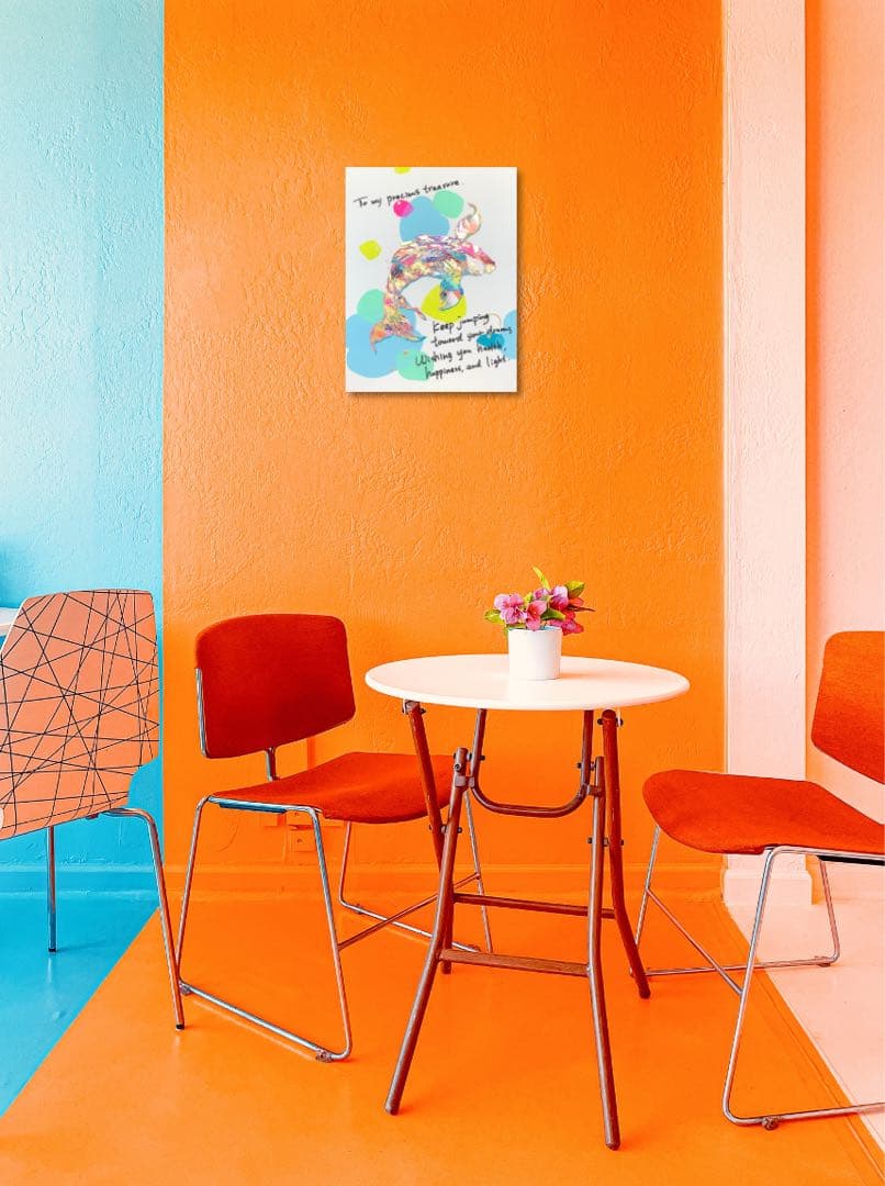 絵画　油絵 原画　一点物　鯉　ポップ　子供　アート　プレゼント　F6