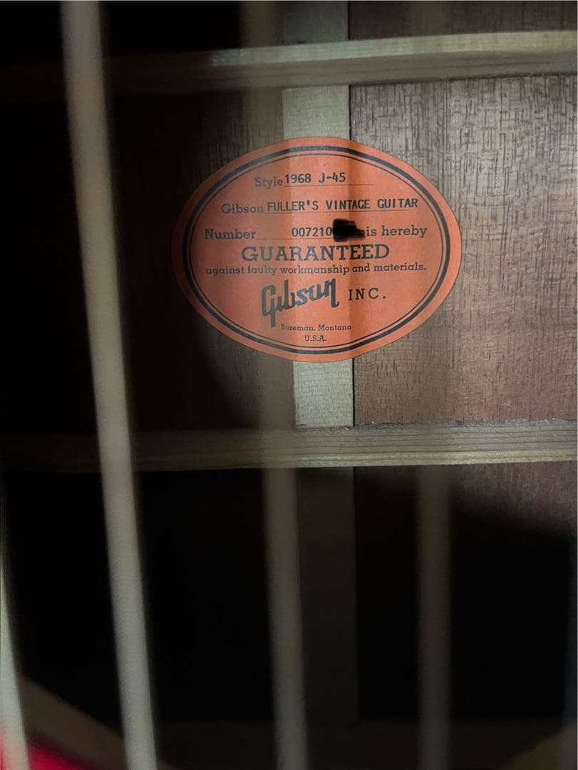 ギター GIBSON J-45 1968 Red 2001