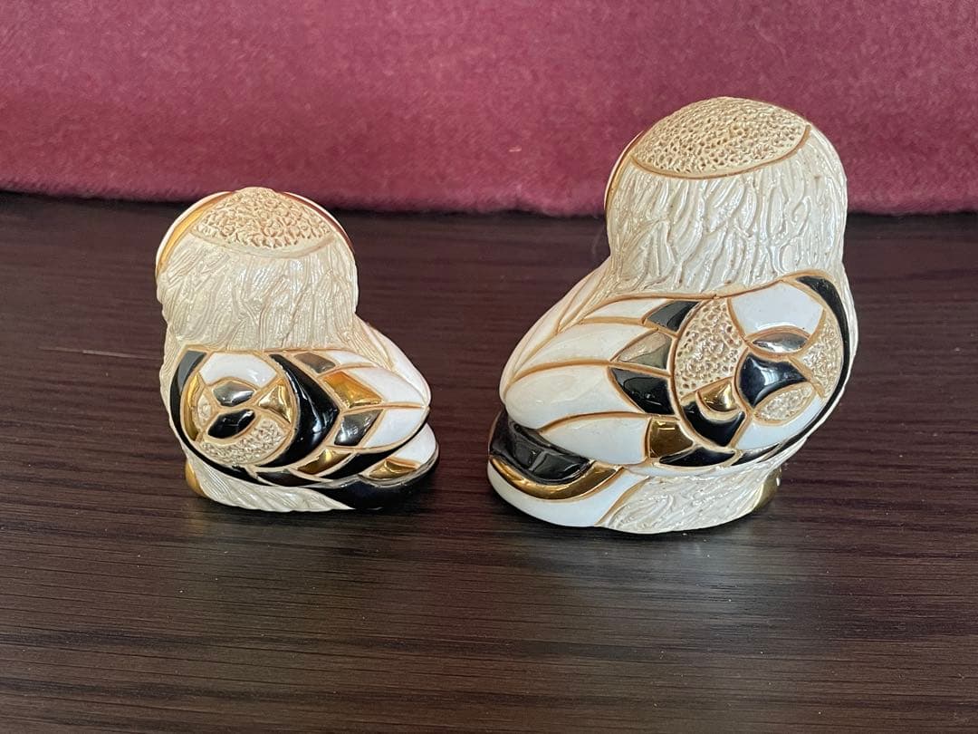 De Rosa デ・ローザ 高級 陶器 フィギュリン 置物 フクロウ　セット