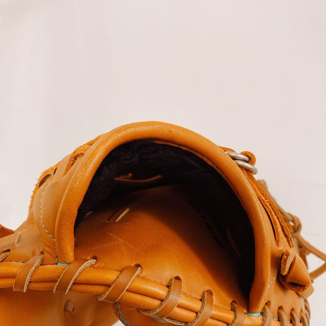 極美品　ZETT ゼット　一般軟式用キャッチャーミット　レザー　ライトブラウン