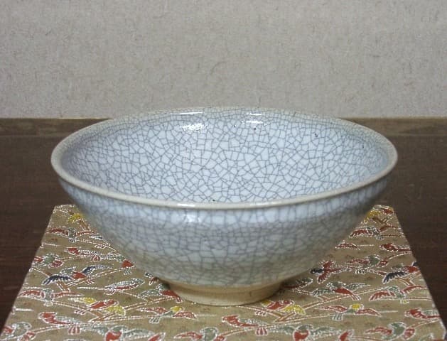 京焼・清水焼　宮下善寿作　氷裂手　茶碗　無傷　共箱　保証