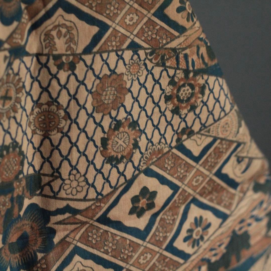 和更紗 大正更紗 木綿 和更紗の文庫本掲載柄 古道具 アンティーク 古布