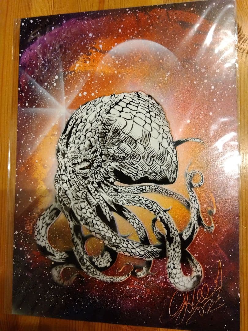 スプレーアート原画紙B4サイズspace octopus