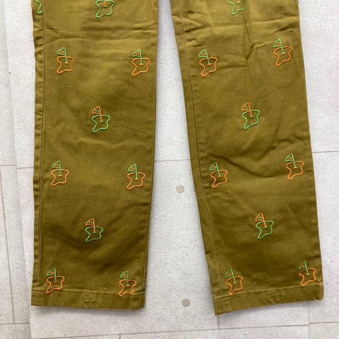 PEARLY GATES ゴルフパンツ 刺繍 サイズ4 カーキ ストレッチ