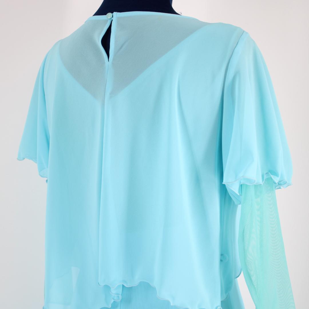 【日本製 社交ダンス衣装】スカイブルー CHACOTT ワンピース ドレス