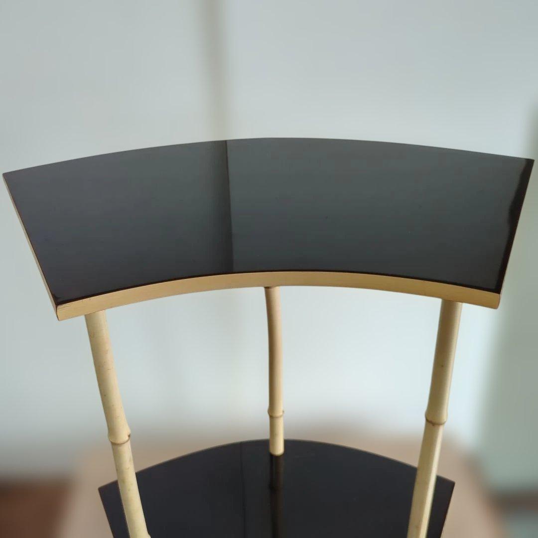 扇面棚 即中斎好 茶道具　棚　木製　漆器　組み立て式　在銘　木箱