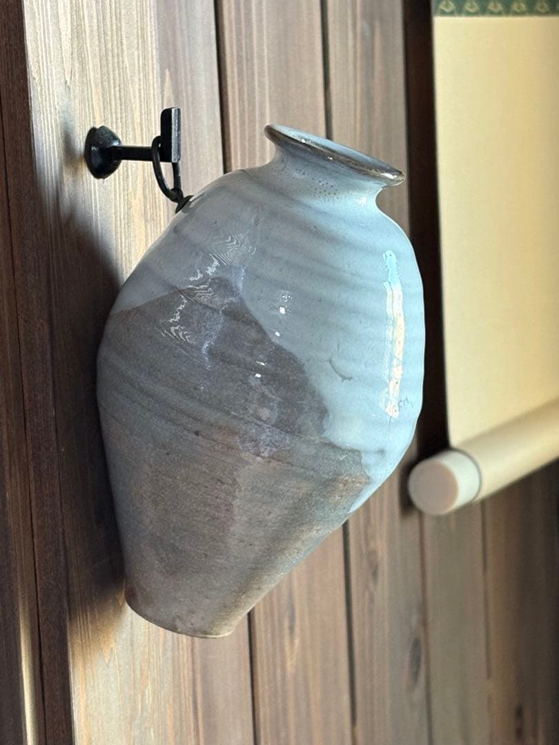 茶道具　萩焼「ちまき掛花入」十二代　坂倉新兵衛造　共箱あり