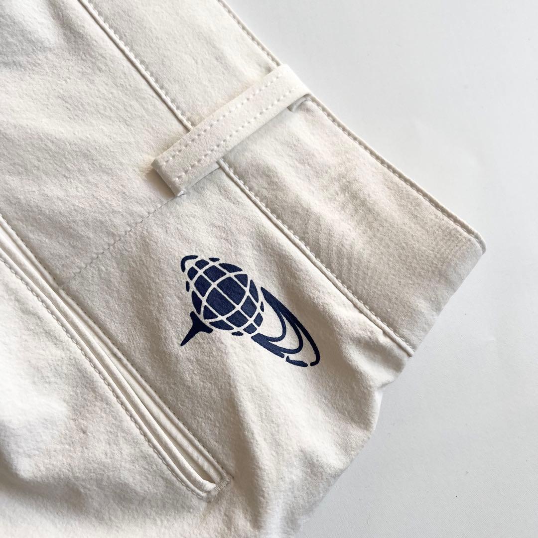 BEAMS GOLF ビームスゴルフ　ナイロンパンツ　メンズ　薄手　ロゴ　S 白