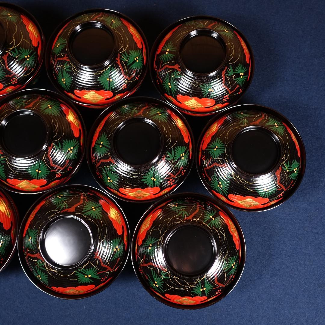 塗師 和田璜斎 秀衡絵 煮物椀 秀衡椀 10客 共箱