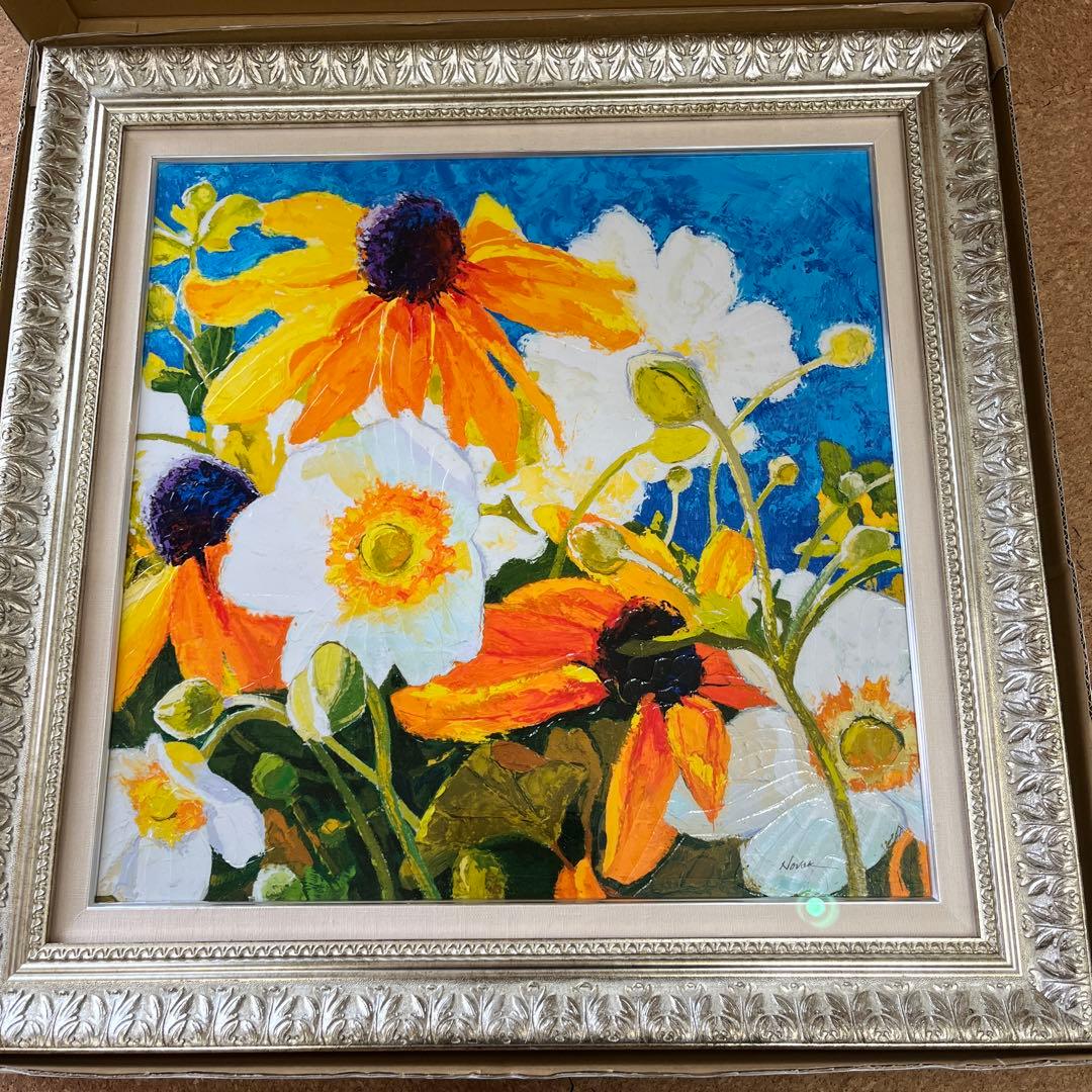 絵画　　シャーリーノヴァック 花フラワーインテリア壁掛け3Lサイズ