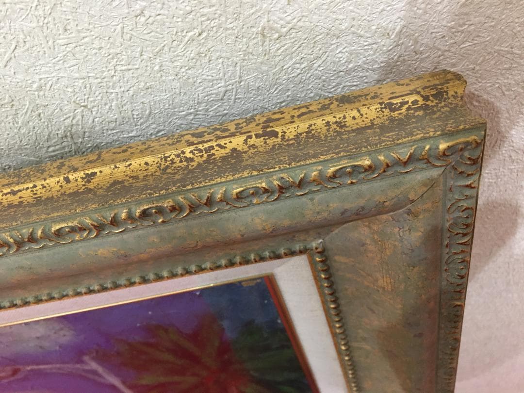 絵画 油彩画 直筆 二紀会同人 山崎朔三 港の近く ホノルル 額装 サイズ20号