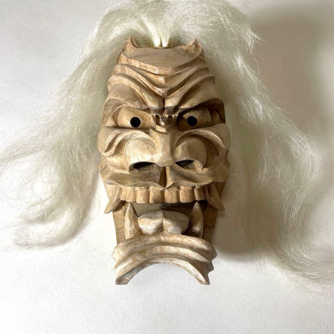 #XG552 作家・小森惠雲作・佐賀鬼・鬼面・能面・神楽面・鹿島一刀彫・杉彫