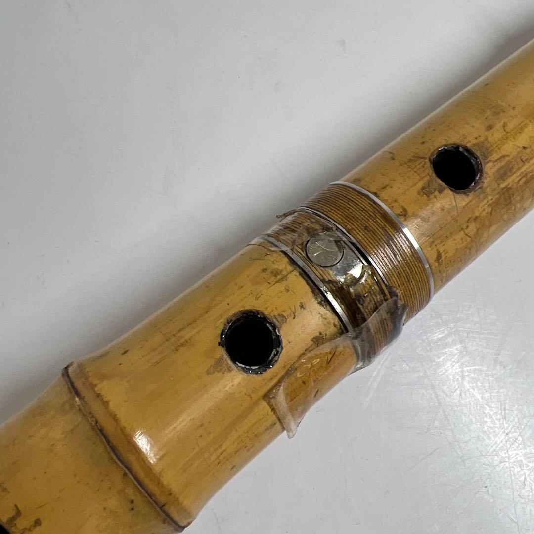 鳳舟在銘　銀三線尺八　長さ約58㎝　東Y7-1218①