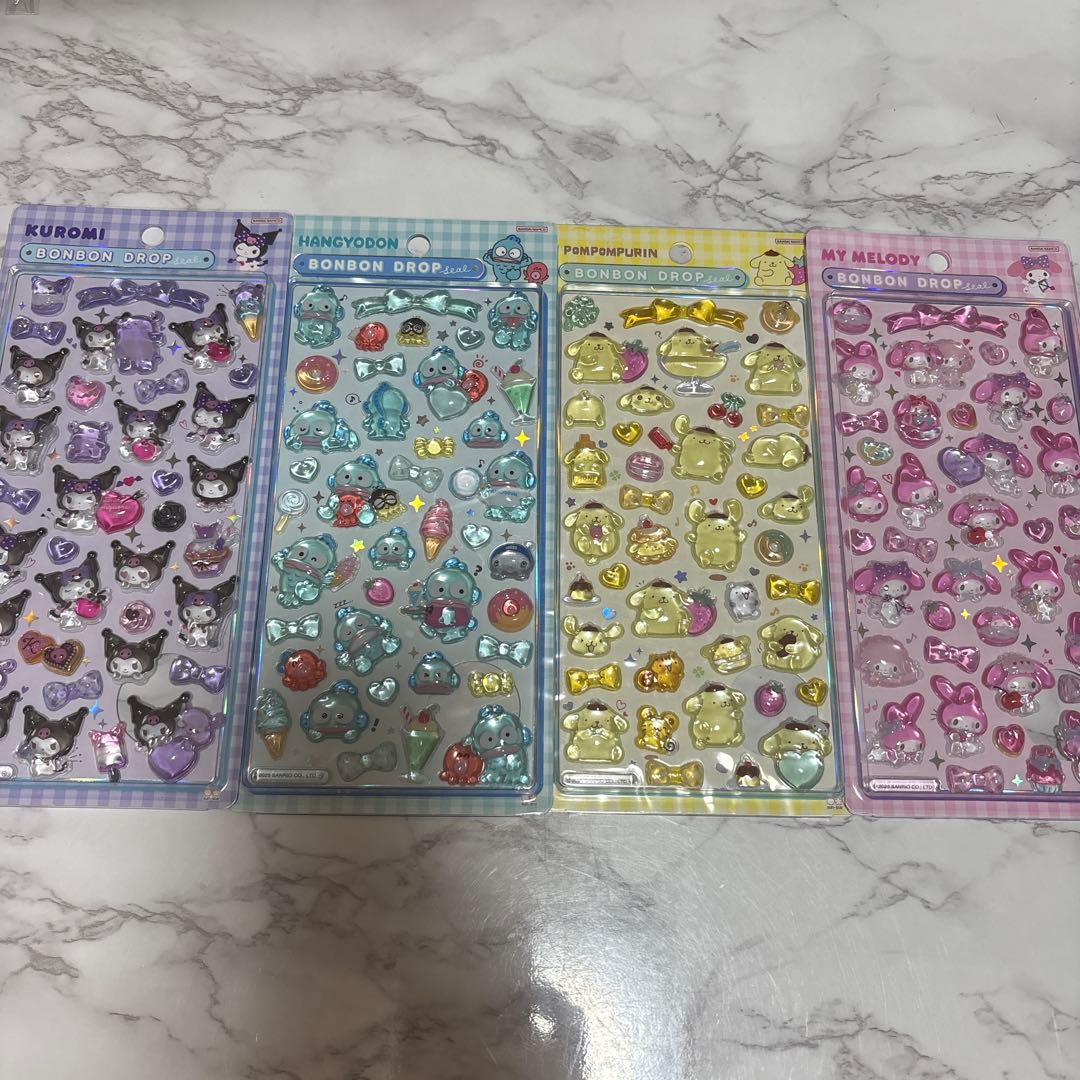 【正規品】　ボンボンドロップシール　サンリオ 4種類 2弾　セット