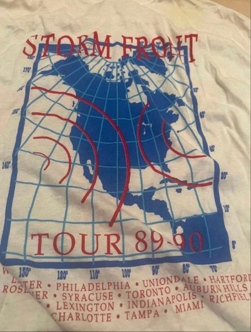 Billy Joel 1989-90年ツアーTシャツ地図デザイン