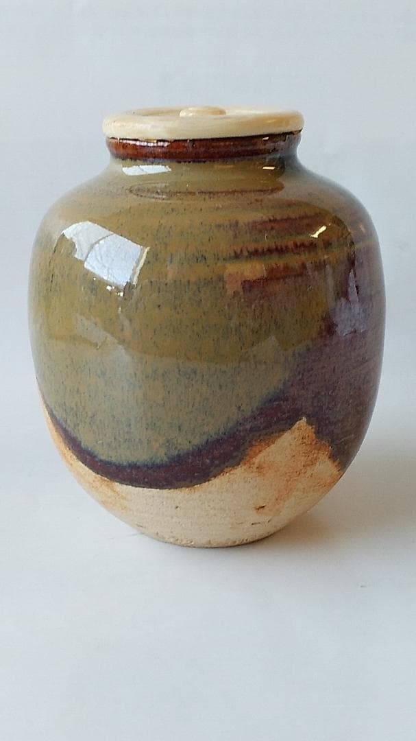 赤膚焼茶入 赤膚山 大塩昭山 仕覆 宝利休梅正絹間道 共箱 茶入 茶道具 美品