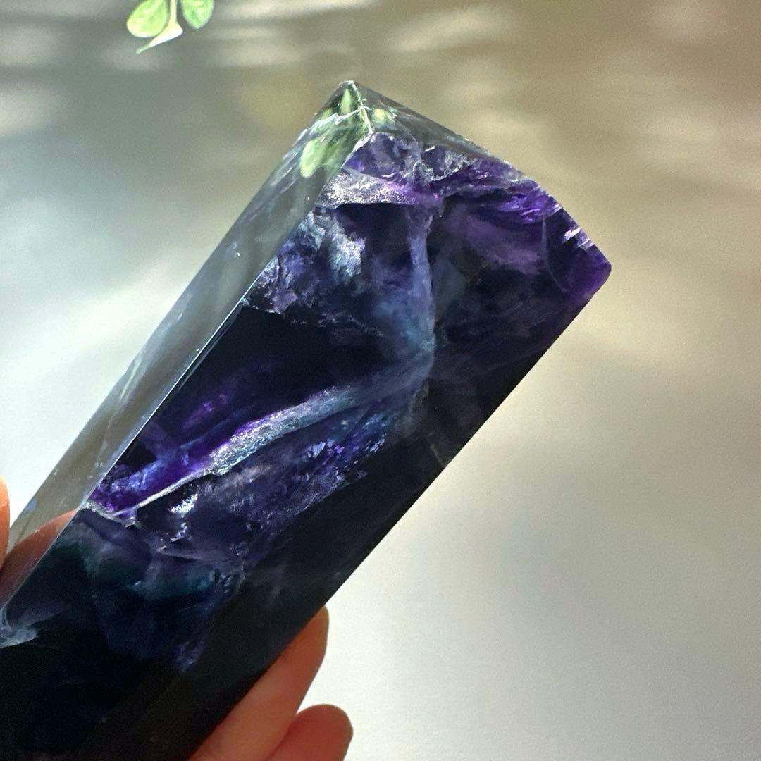 ブルーフローライト　タワー　13.2㎝　フローライト　青　透明感　虹