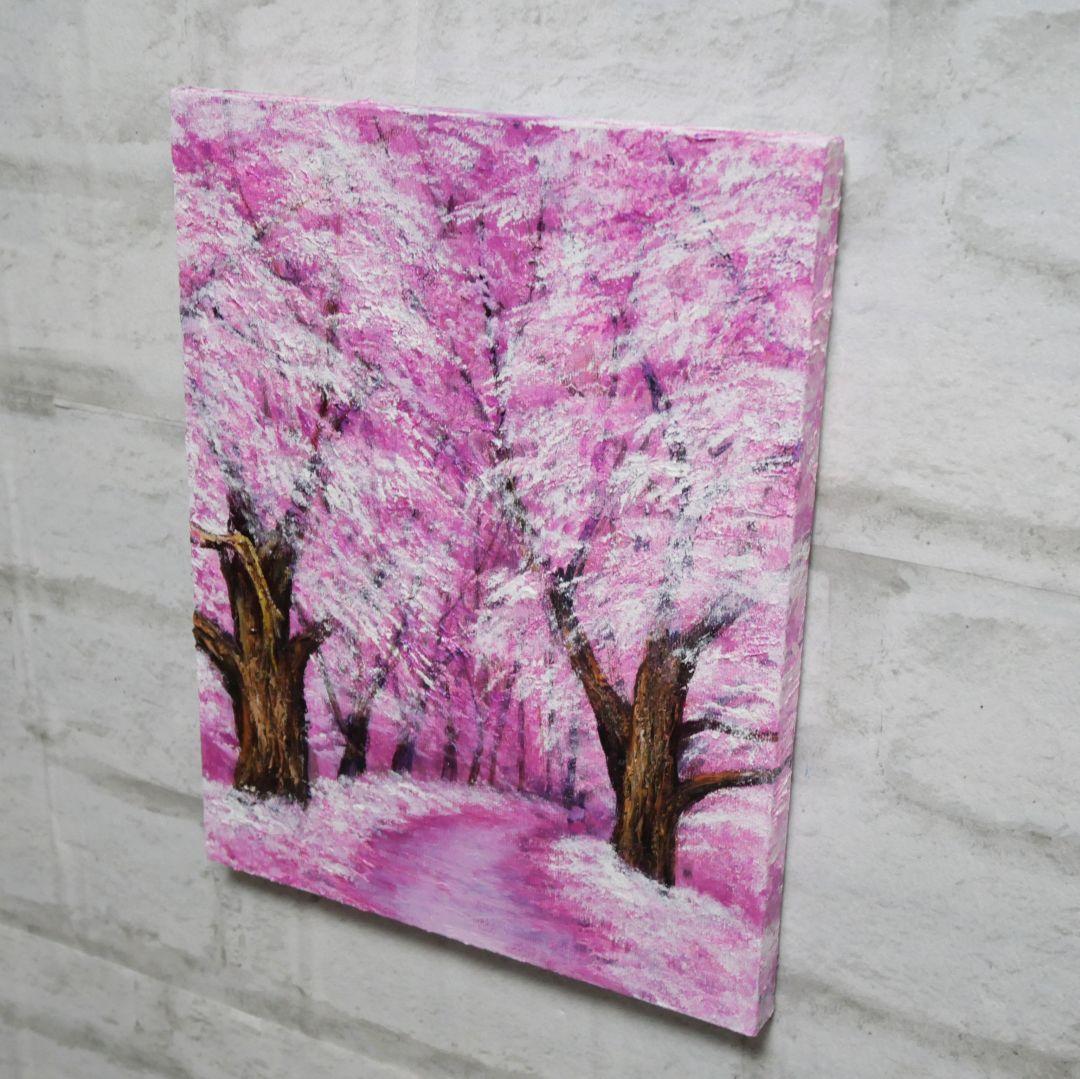 油絵 油彩 油彩画 絵画 絵【春の桜】