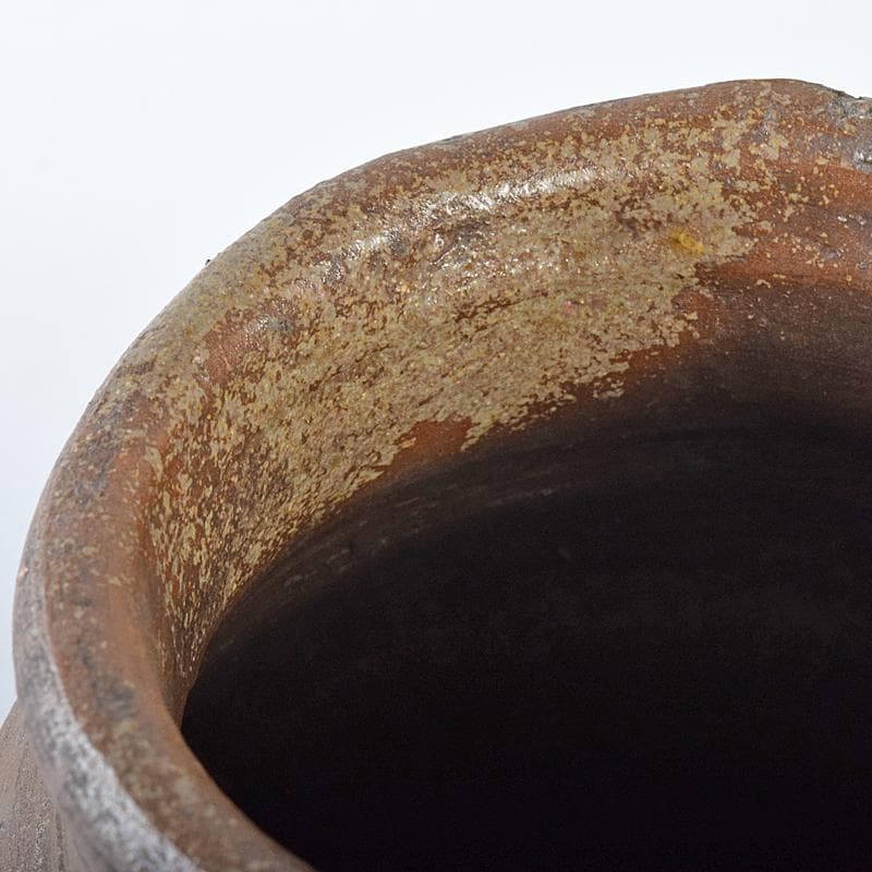 桂又三郎極め　室町初期　古備前　直線文壺水指　龍村光峯　宝雲緞子　MR7914B