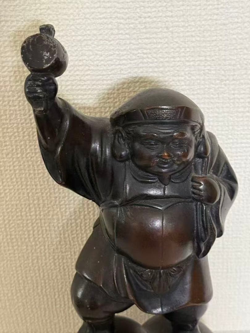 大黒天高岡銅器 大黒様の置物材質/銅製30.5cm年代物 商売繁盛