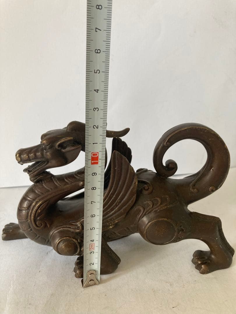 龍置物，古銅製，鎮宅，辟邪，緣起物，重約1300克。