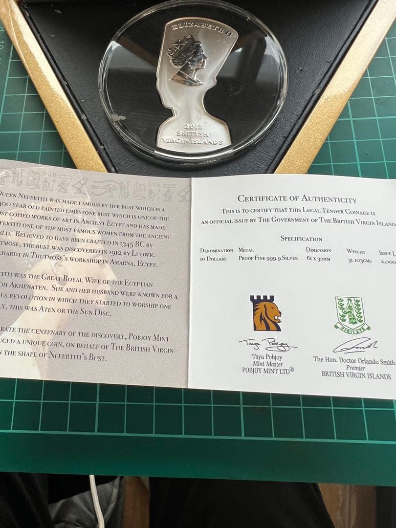 外国銀貨　英領バージン諸島10D銀貨　2012年