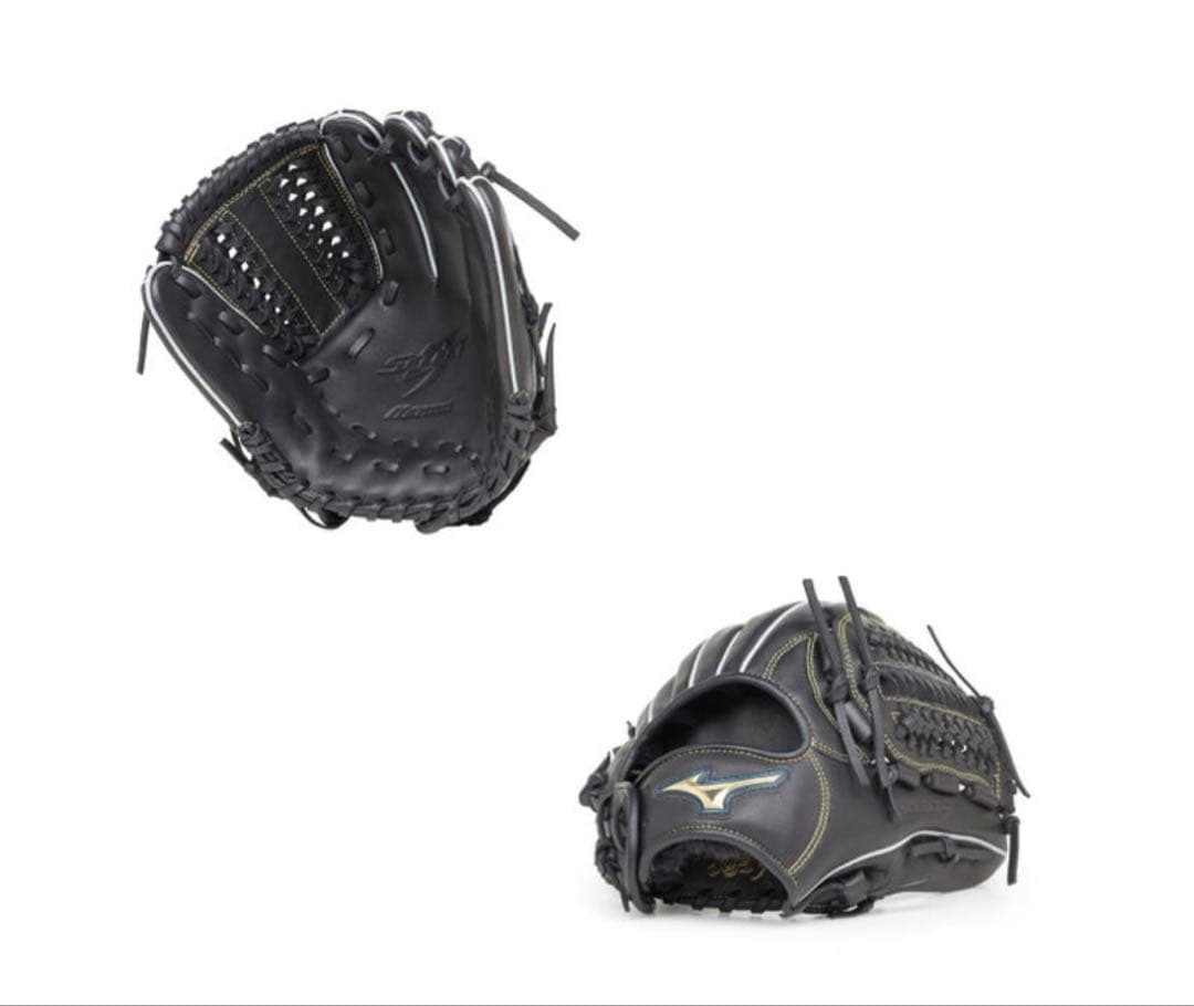 Mizuno セレクトナイン　軟式グローブ ブラック　湯揉み型付け済み