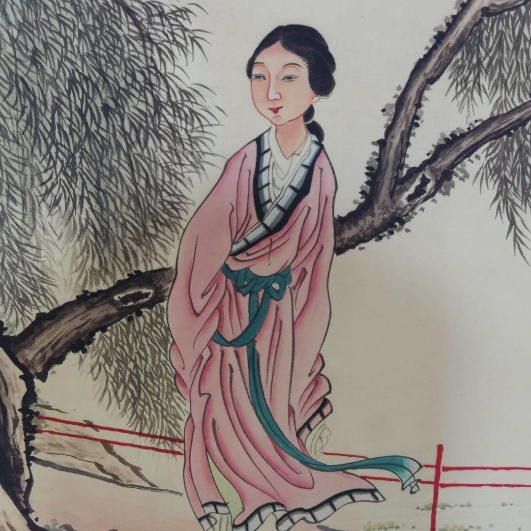 【特価】潘振镛 仕女游春図 中国絵画 四条屏 掛け軸 和室・床の間・玄関