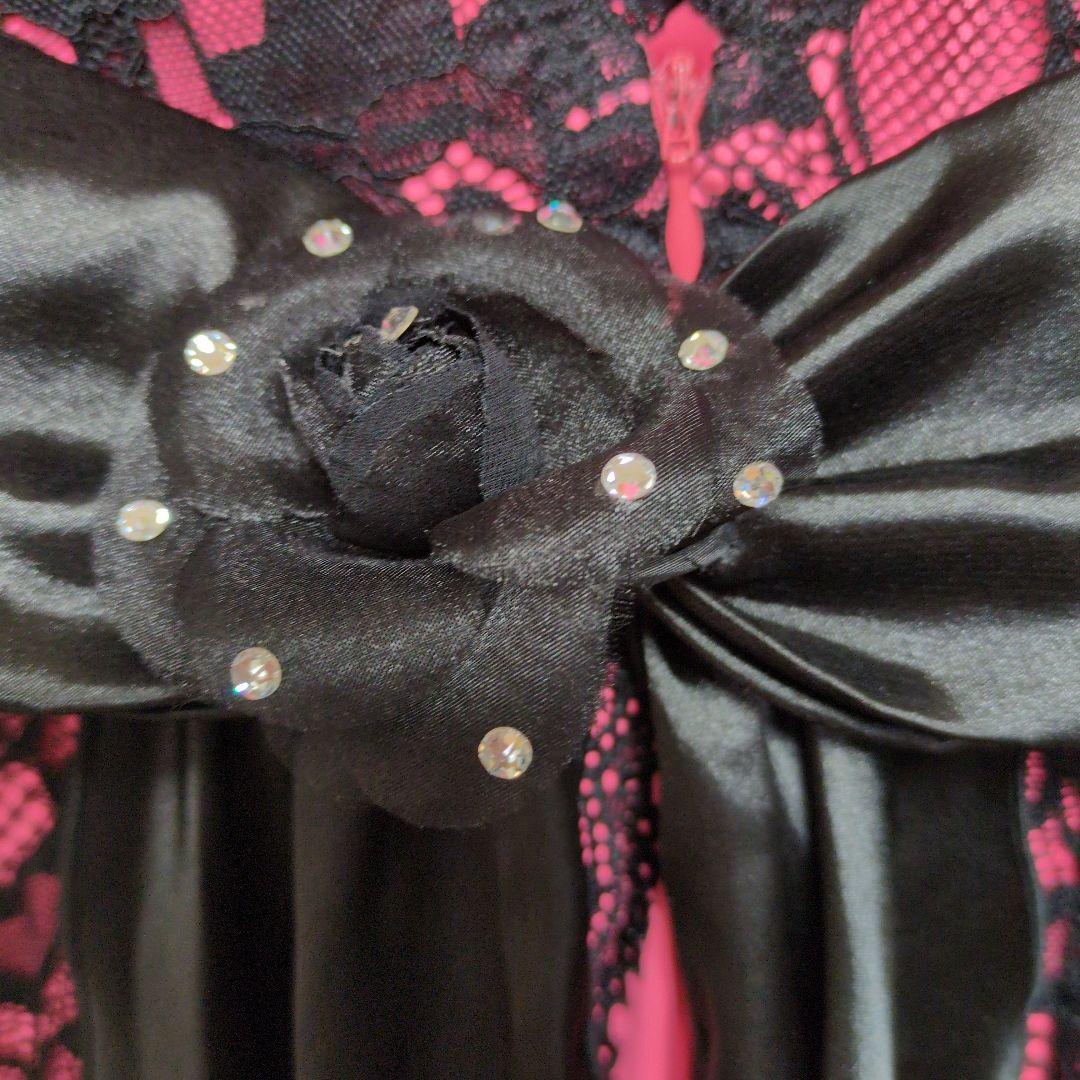 社交ダンス　ピンク黒レースドレス