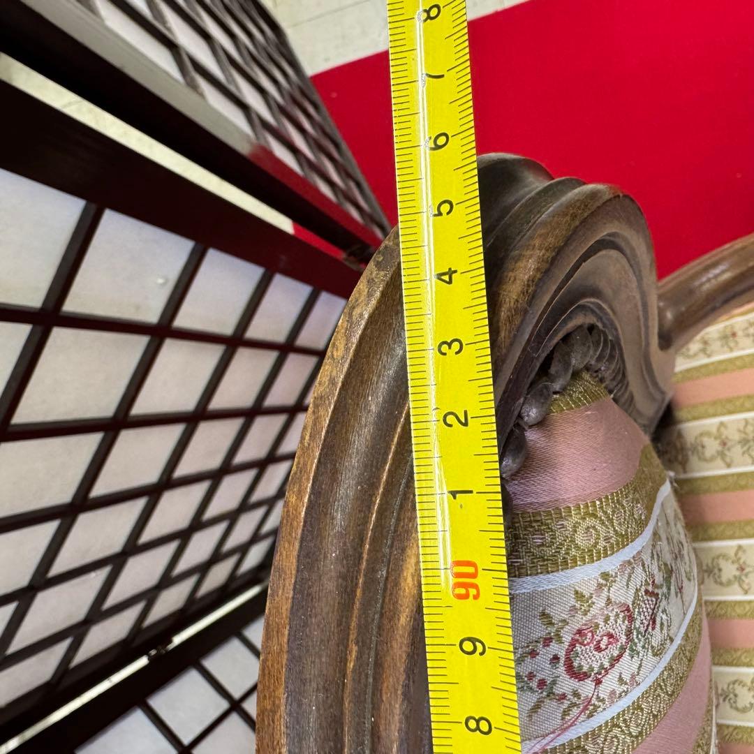 アンティーク　二人掛け　猫脚　アームチェア　クラシック ストライプ イタリア