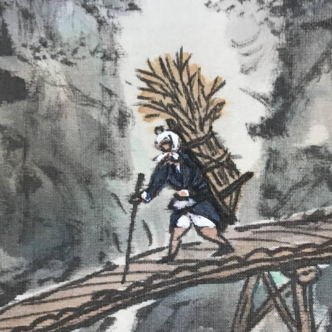 【真作】吉沢寒泉/渓山佳趣図/深山帰樵図/山水人物図/掛軸/名家伝来AB-896