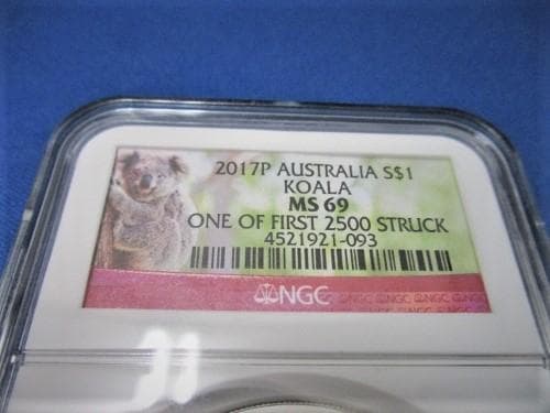 NGC MS69 準最高鑑定・純銀コアラ1オンス銀貨2017年 オーストラリア