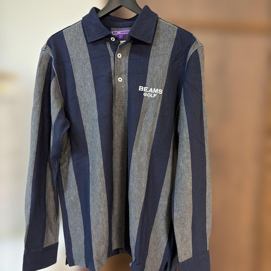 【美品】BEAMS GOLF ストライプシャツ