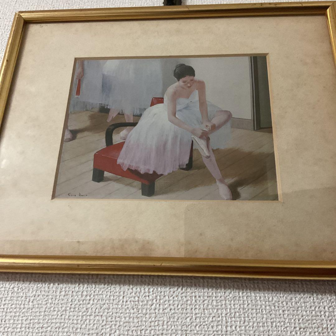 堀江史郎作品 油彩画【稽古前】の作品を写真アートに施した 額装仕立ての作品