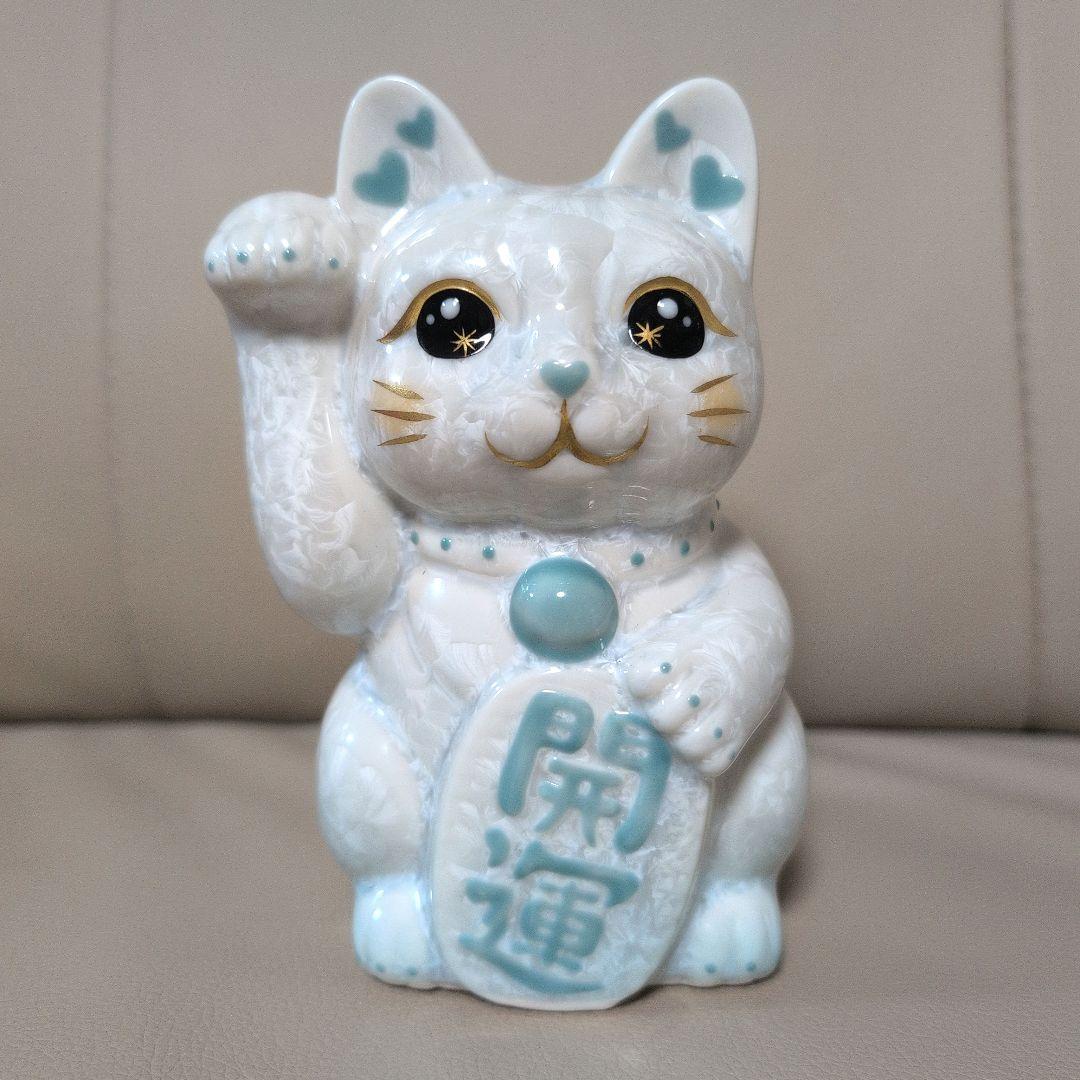 【箱付】陶あん　陶葊　招き猫　花結晶　京焼　清水焼　猫