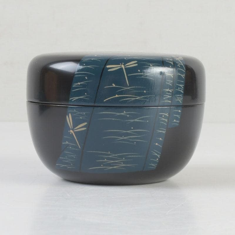 茶道具　加賀蒔絵師　岩倉利慶作　即中斎好写　誰袖蒔絵　平棗　共箱　V　9681