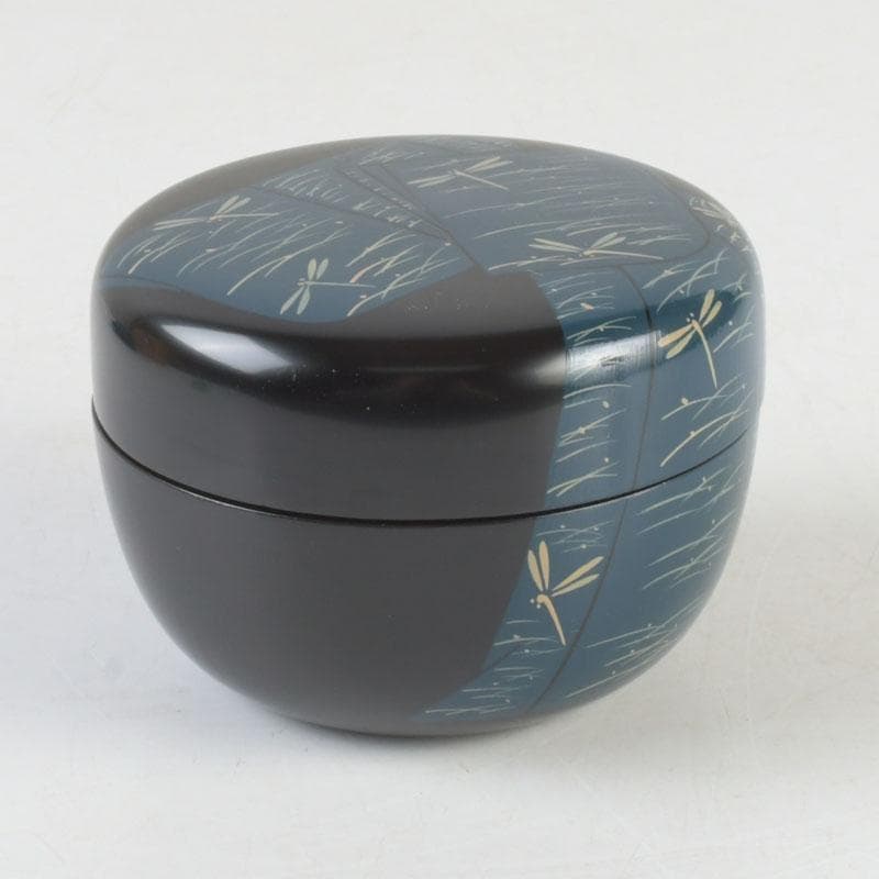 茶道具　加賀蒔絵師　岩倉利慶作　即中斎好写　誰袖蒔絵　平棗　共箱　V　9681