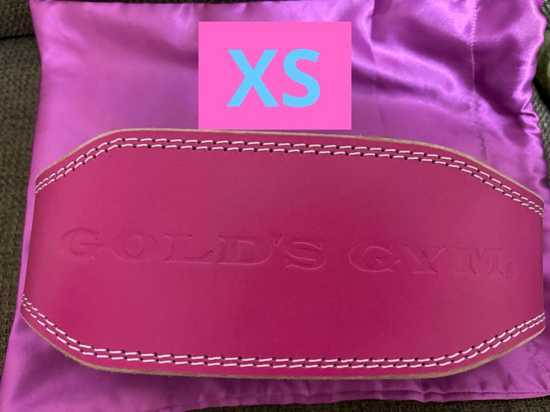 GOLD'S GYM トレーニングパワーベルト ピンク　XSサイズ