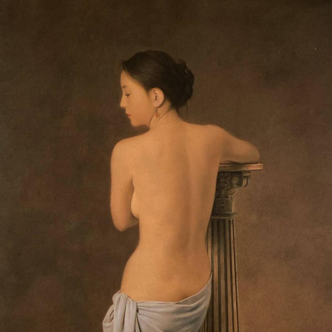 森本草介、【花台の裸婦】、希少な画集より、新品額装付、マット額装付き