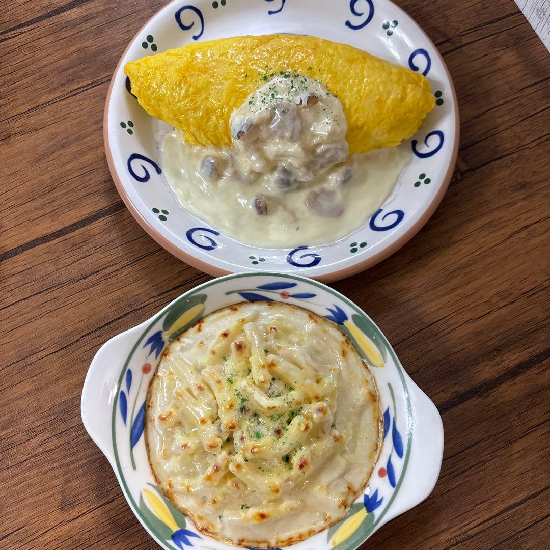 激レア　食品サンプル　クリームソースオムライス　グラタン　2点セット