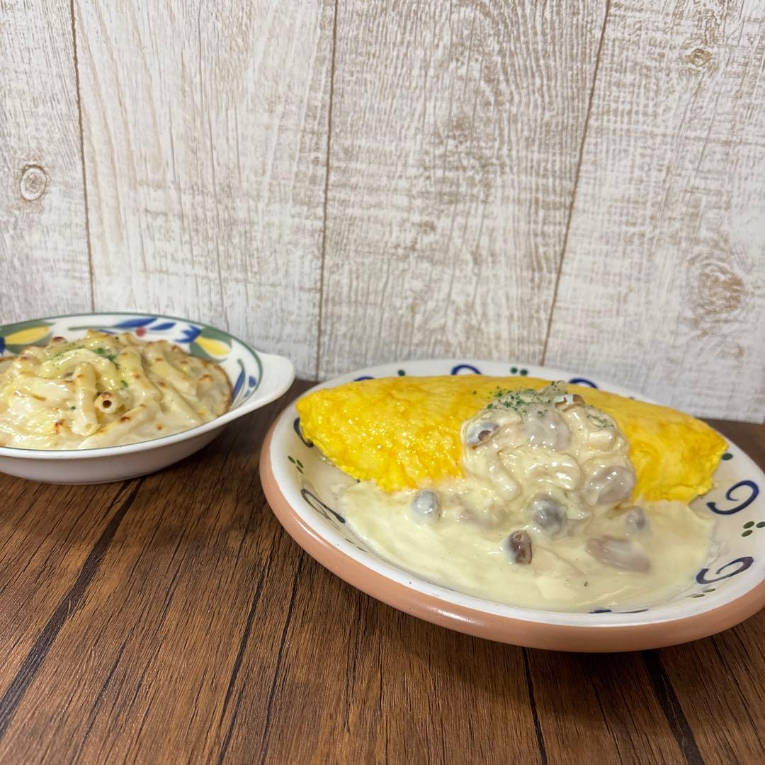 激レア　食品サンプル　クリームソースオムライス　グラタン　2点セット