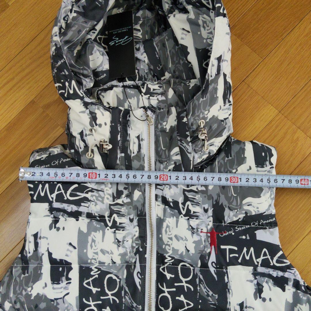 ティーマック　フード付きダウンベスト