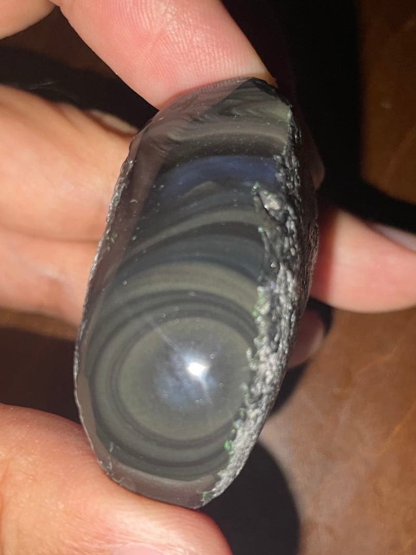 研磨品　十勝石玲瓏　イエロー、グリーン、ブルー、他　レインボーオブシディアン