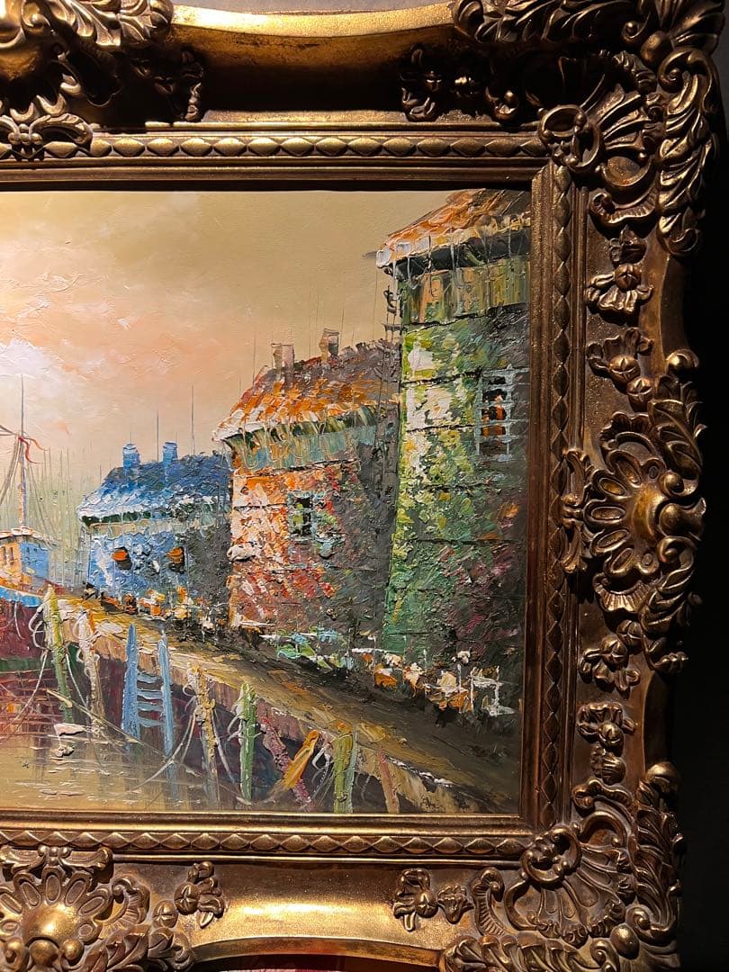 専用他の方発送×【夕暮れの船着場】豪華額装