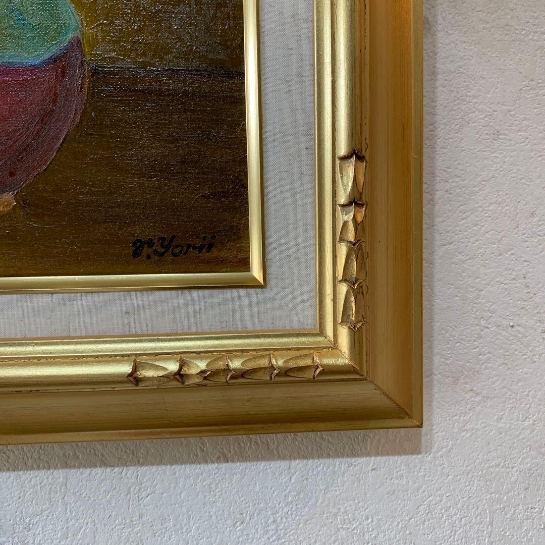 絵画　油彩肉筆画　T Yorii 『アネモネ』P6サイズ